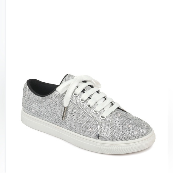New Badgley Mischka Ryan Crystal Metallic Sneaker (Women) – Size 7 - Picture 1 of 8